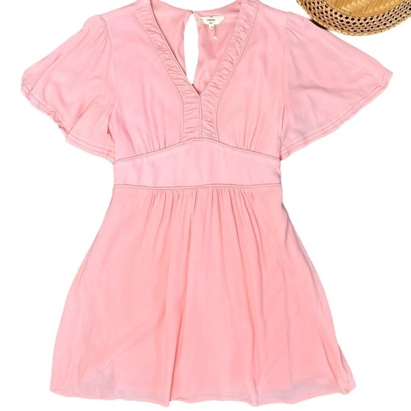 Entro Enchanting Light Pink Empire Waist Flutter Sleeve Babydoll Dress Sz Medium - Picture 17 of 17